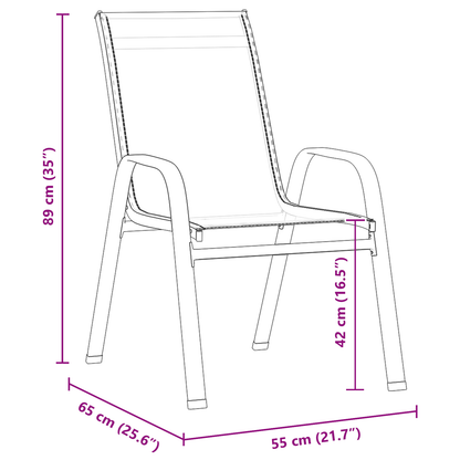 3-delt hage dining set grå textilene og stål
