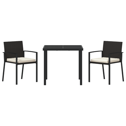 3 Delt Hage Spisestoler Svart Polyrotting