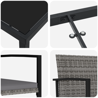 5-delt Hagemøbler Grå Polyrotting