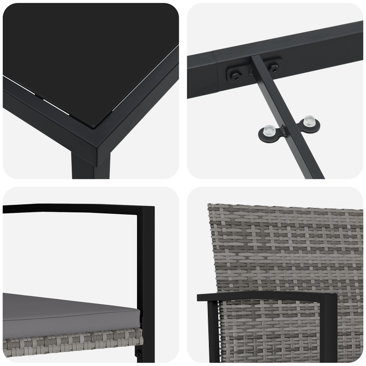 5-delt hagespisesett grå poly rotting