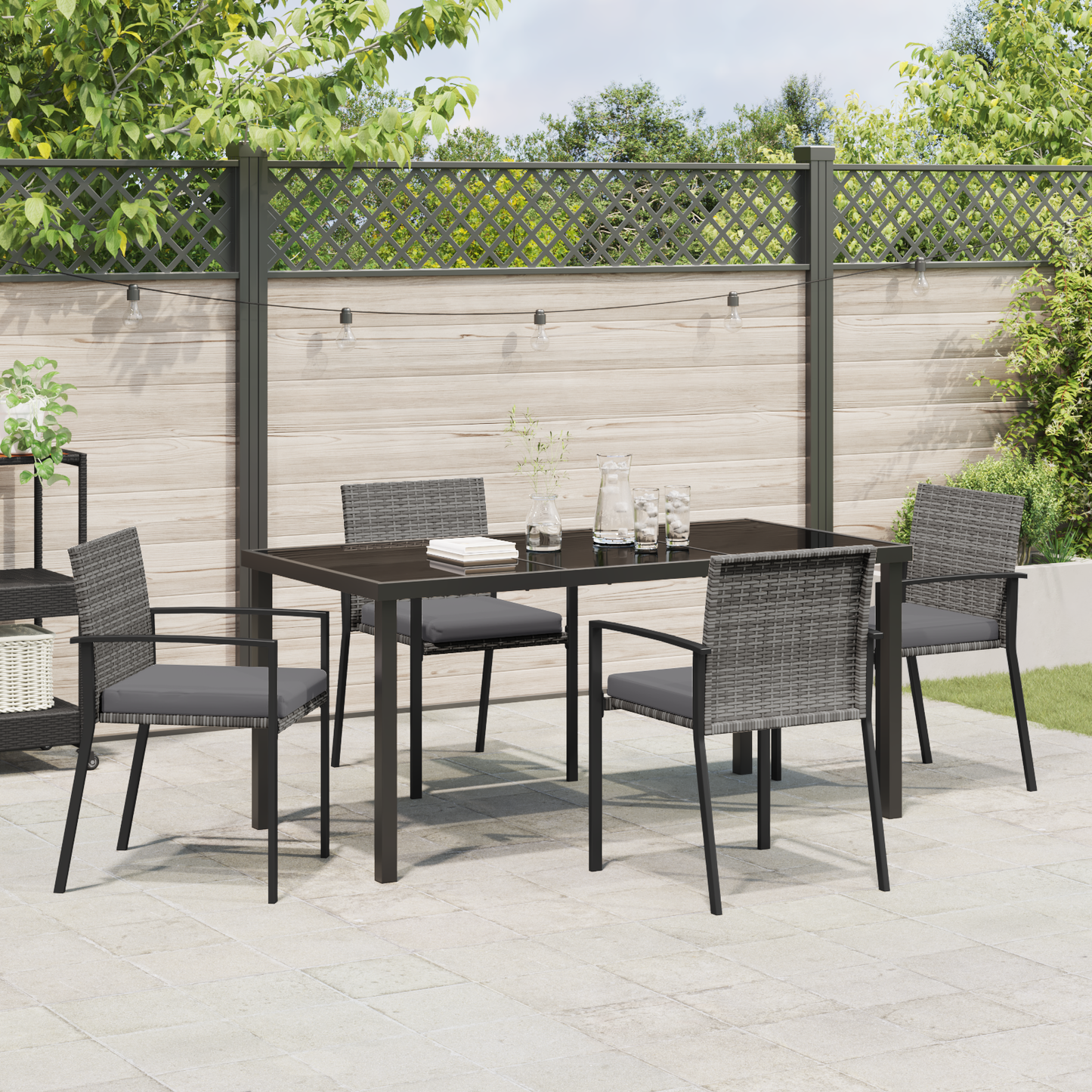 5-delt hagespisesett grå poly rotting