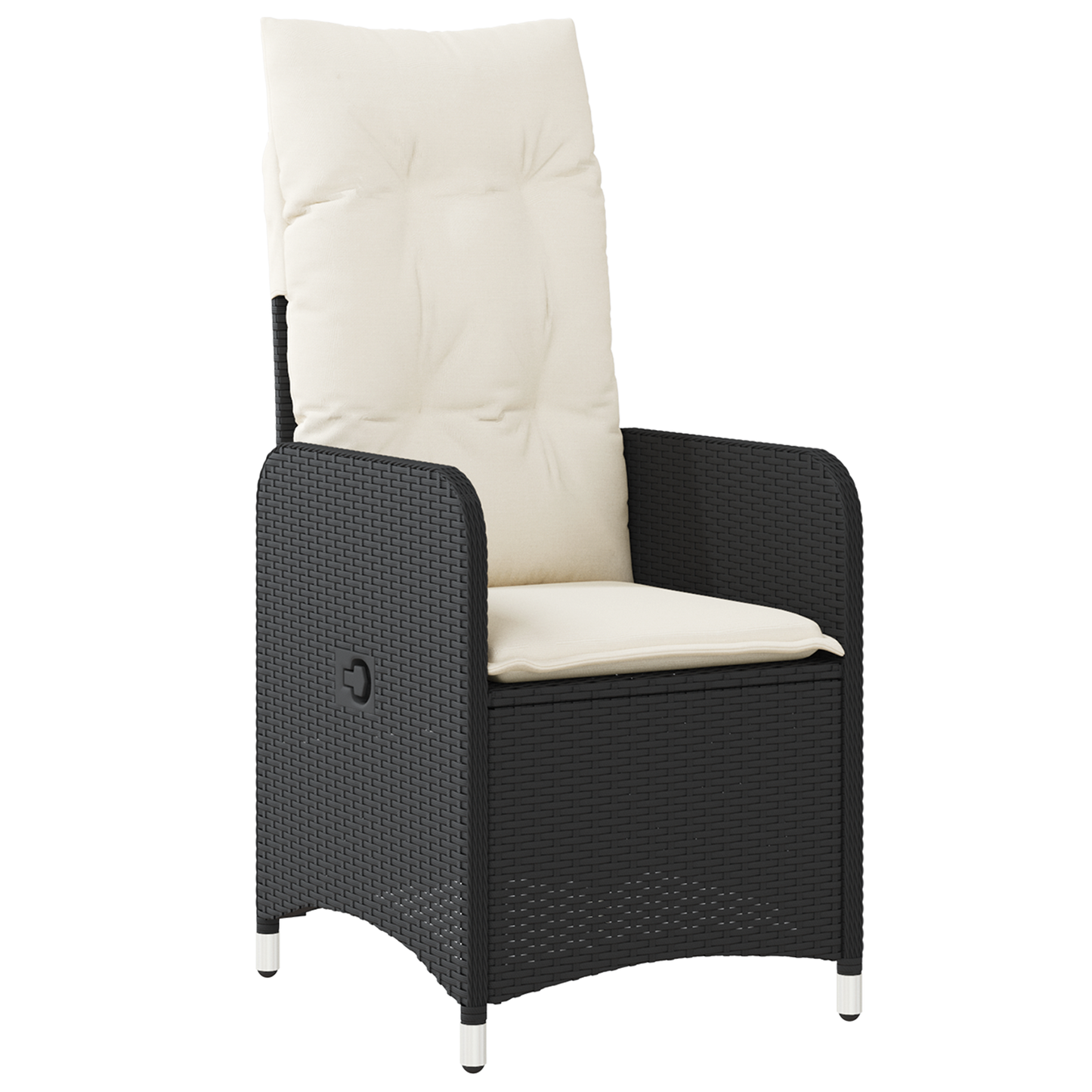 5-delt Hage Spisebordsett med Puter Svart Poly Rattan