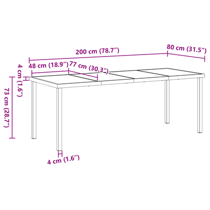 9 Delt Hage Spisebord Sett med Puter Svart Poly Rott