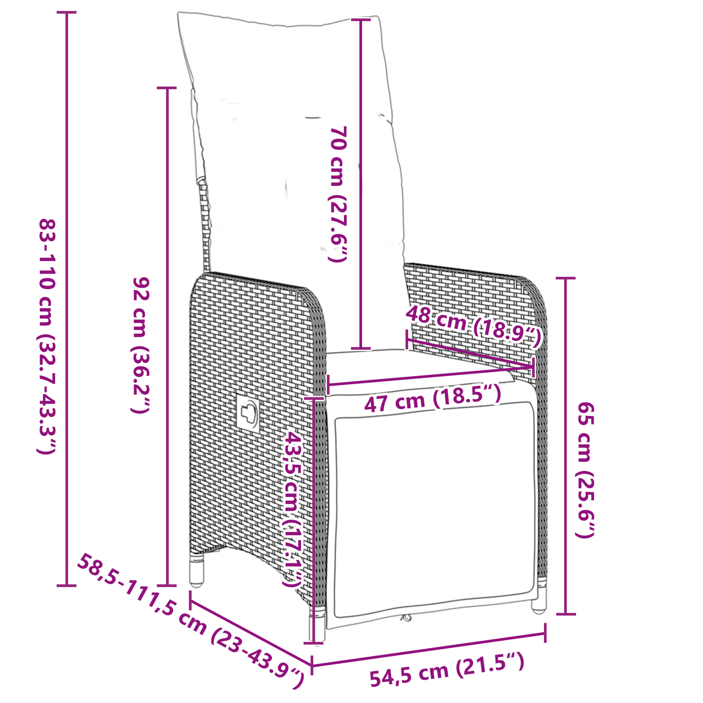 9-delt hage spisebordsett med brune puter i polyrotting
