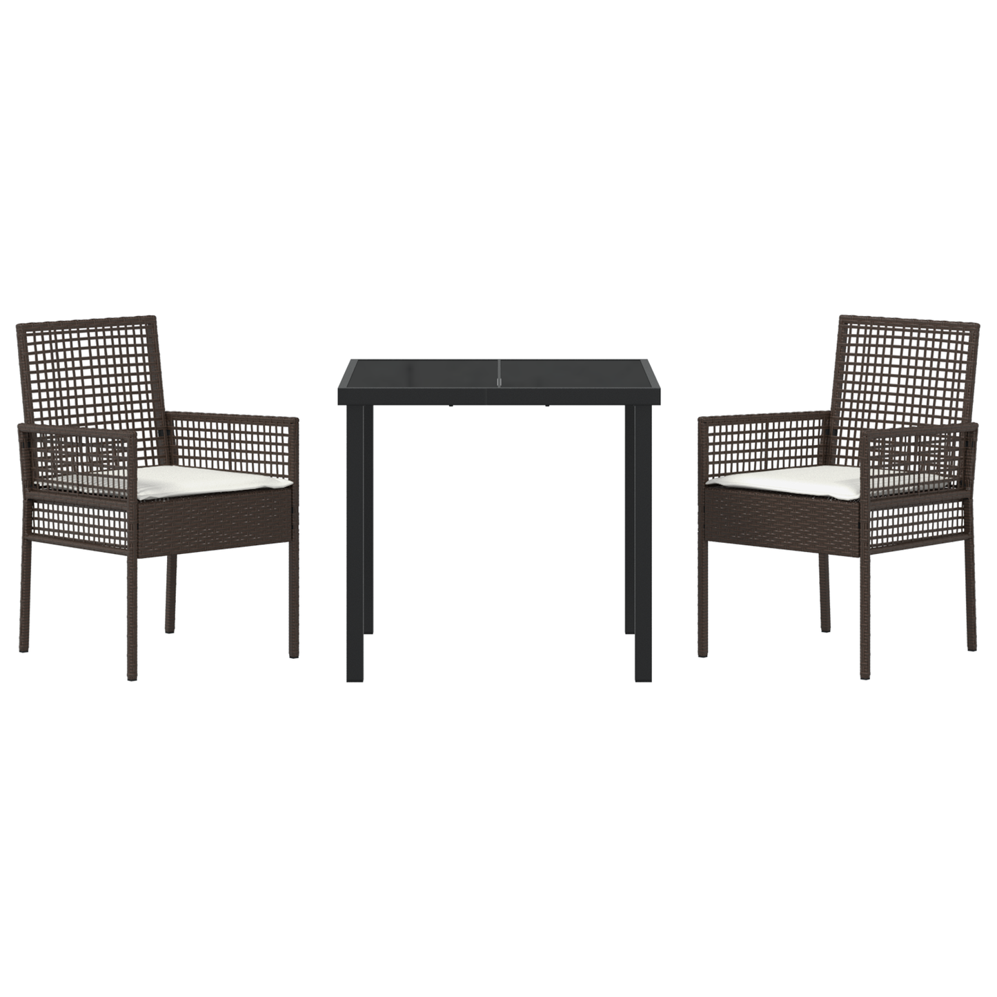 3-delt hage spisestue sett med puter Brun Poly Rottings