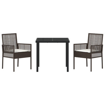3-delt hage spisestue sett med puter Brun Poly Rottings
