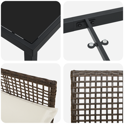 7-delers Hagesett med puter Brunt Polyrotting