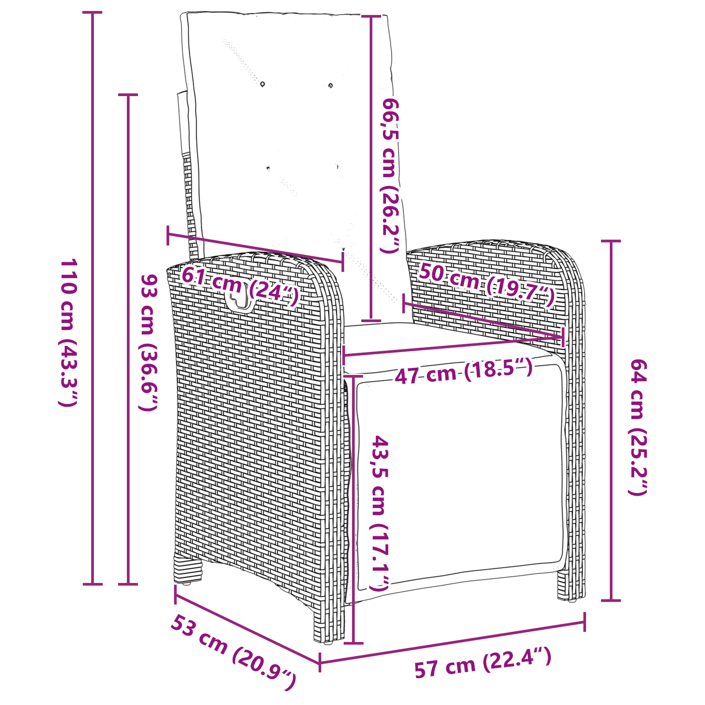 5-delt hage spisebordsett grå polyrotting