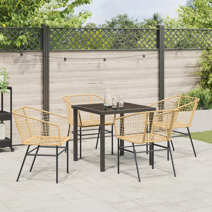 5 Delers Hage Spisegruppe Brun Poly Rattan