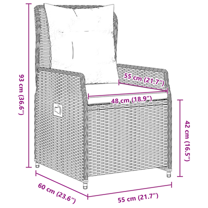7 deler hage spisebordsett brunt polyrotting