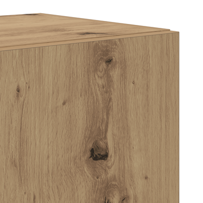 7-delt TV-skapsett – Veggmontert, Eik, MDF