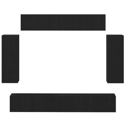 6-delt TV-skapsett - Gamelt tre-finish