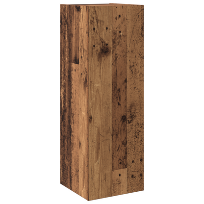 4-delt TV-skap sett vegghengt gammelt tre konstruert tre