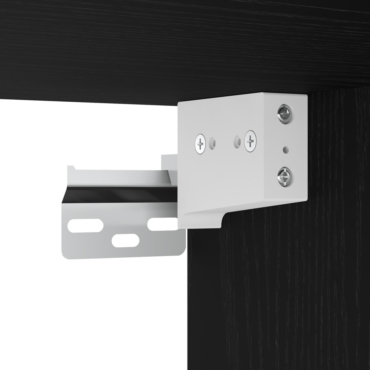 4 deler TV-skapsett veggmontert svart eik laminert tre