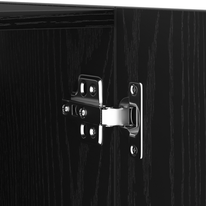 4 deler TV-skapsett veggmontert svart eik laminert tre