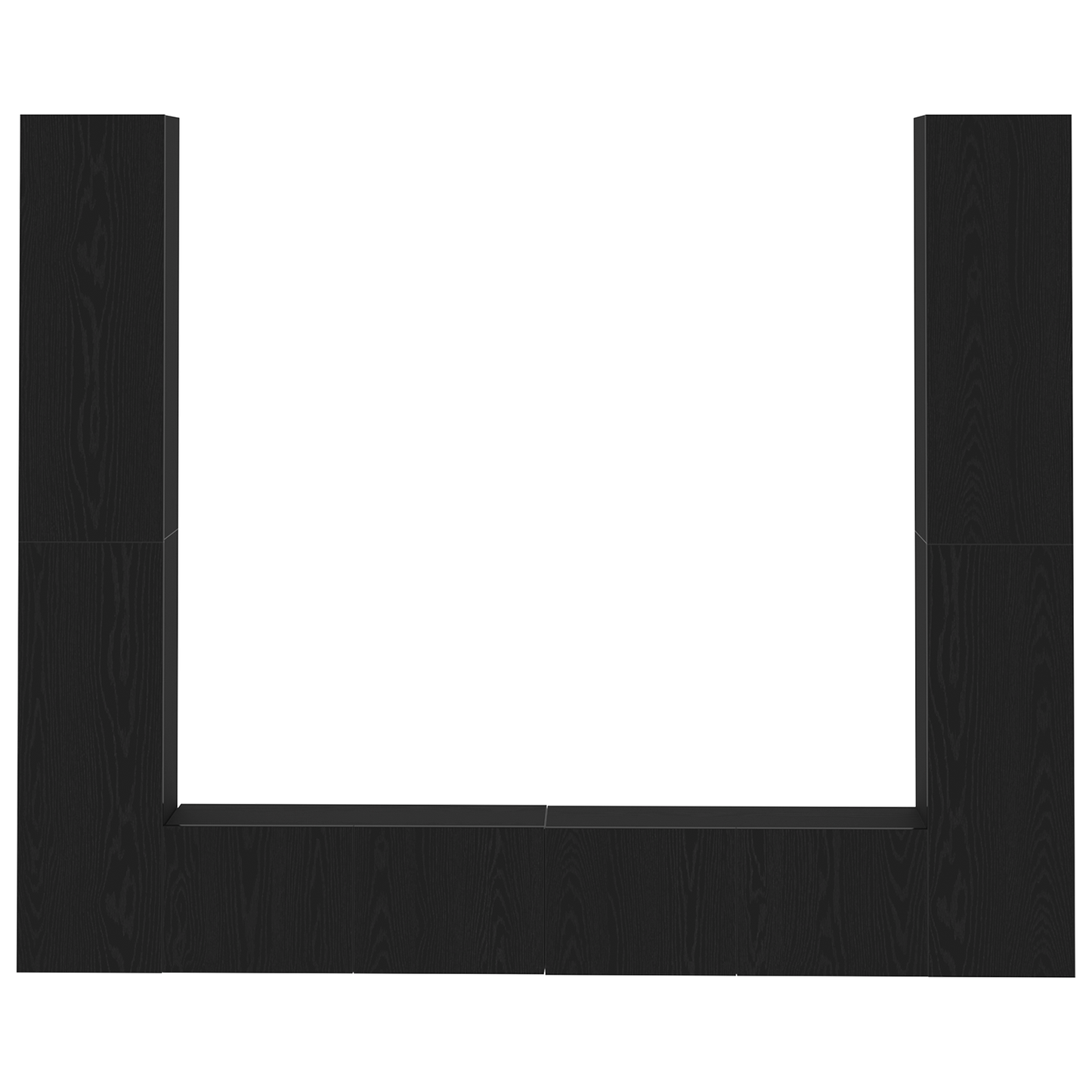 6-delt TV-skapsett svart eik konstruert tre