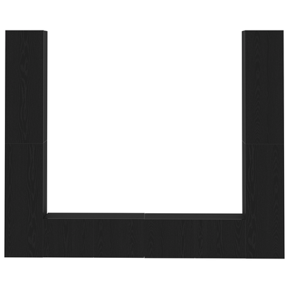 6-delt TV-skapsett svart eik konstruert tre