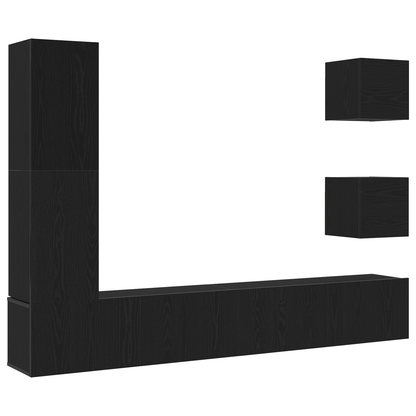 6-delt TV-skapsett i svart eik