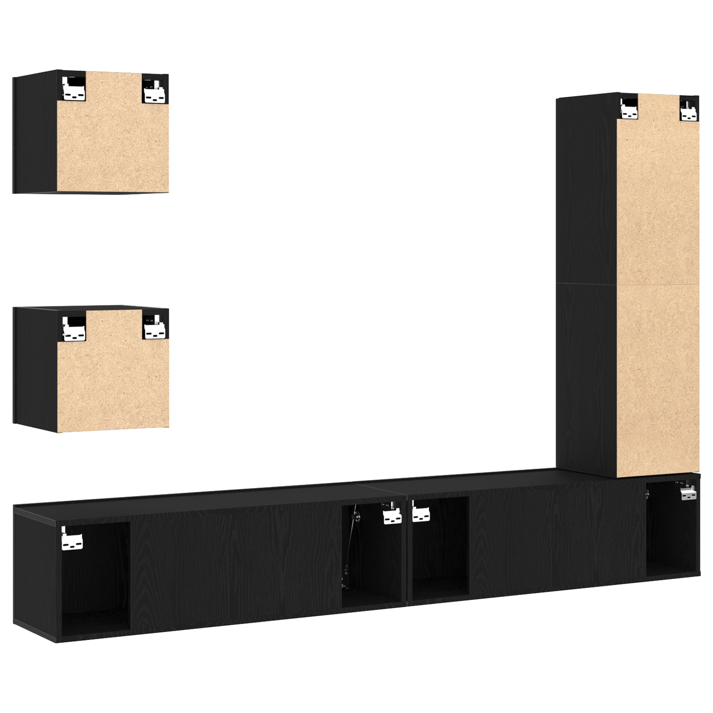 6-delt TV-skapsett i svart eik