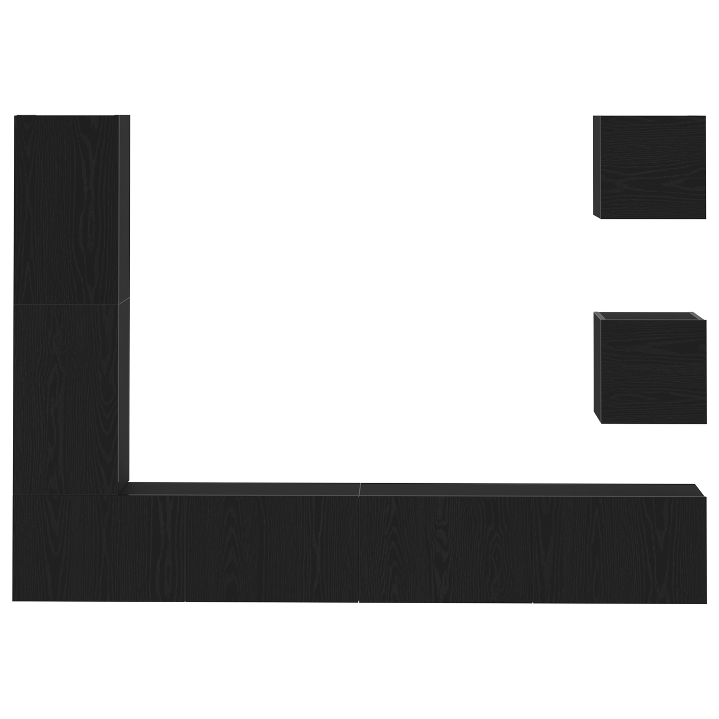 6-delt TV-skapsett i svart eik