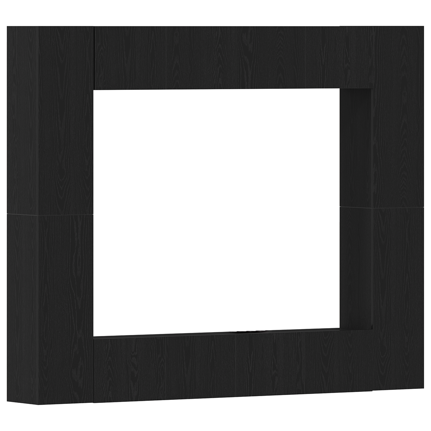 8-delt TV-skapsett - Veggmontert, svart eik, ingenert tre