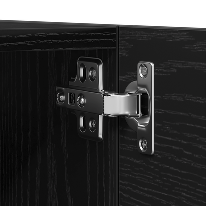 7-delt TV-skapsett - Veggmontert, Svart Eik, Ingeniørtre