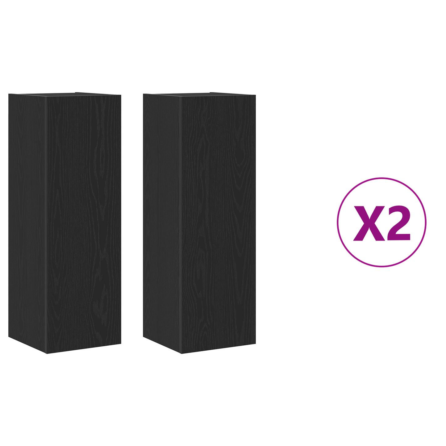 4-delt TV-stativsett i svart eik - 30,5 x 30 x 90 cm - Laget av ingeniørtre