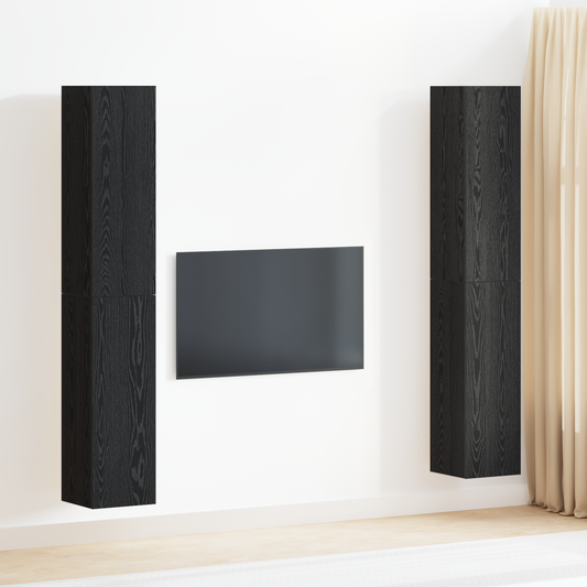 4-delt TV-stativsett i svart eik - 30,5 x 30 x 90 cm - Laget av ingeniørtre