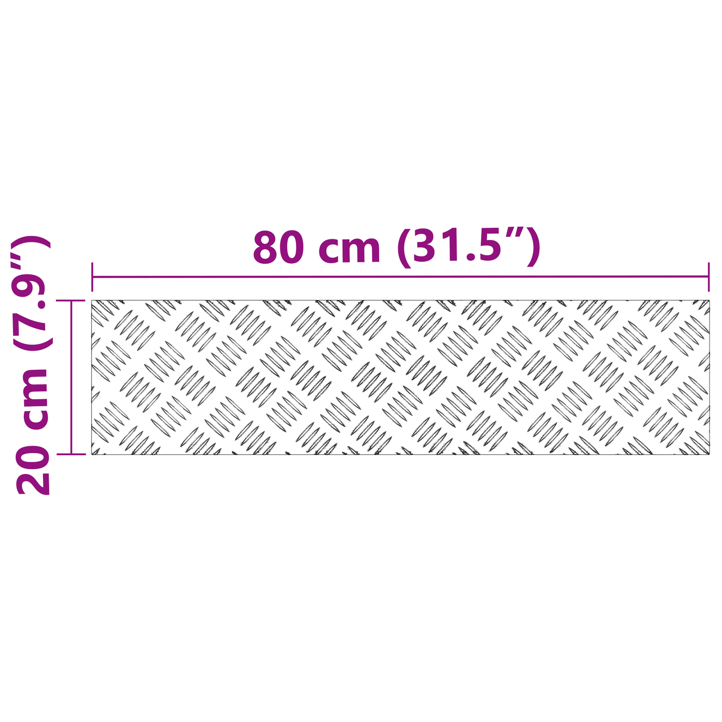 Aluminium Rutede Plater 4 stk Skli-sikker 80x20 cm