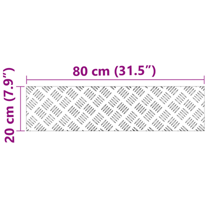 Aluminium Rutede Plater 4 stk Skli-sikker 80x20 cm