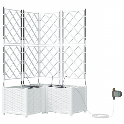 Hageplantere med Vanningssystem 3 stk Hvit