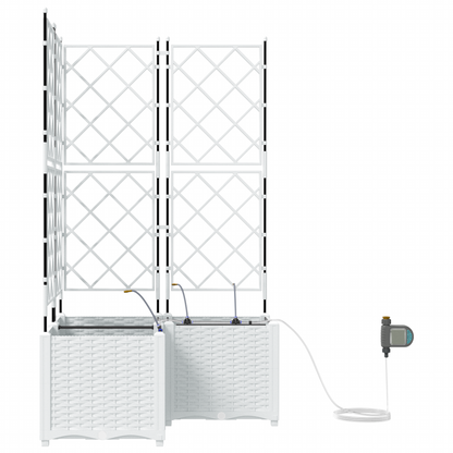 Hageplantere med Vanningssystem 3 stk Hvit