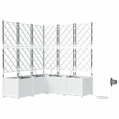 Hageplantere med vanningSystem 5 stk Hvit