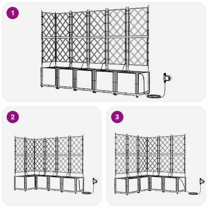 Hageplantere med vanningSystem 5 stk Hvit