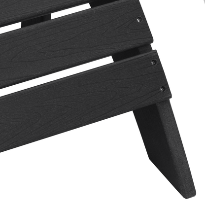 Adirondack Stol med Fotstøtte Svart HDPE