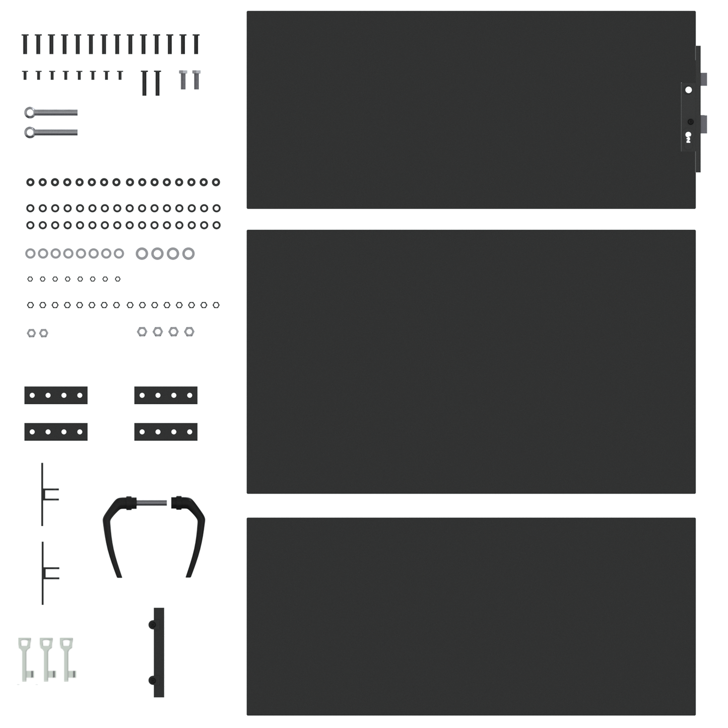 Hageport med lås Svart 105 x 125 cm Pulverlakkert stål