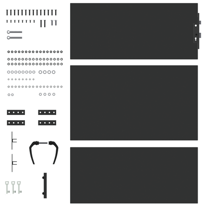 Hageport med lås Svart 105 x 125 cm Pulverlakkert stål