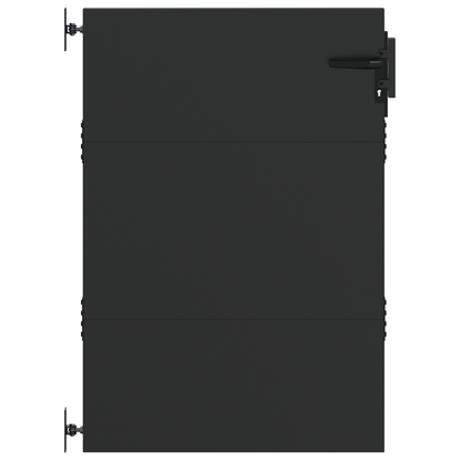 Hageport med lås Svart 105 x 150 cm Pulverlakkert stål