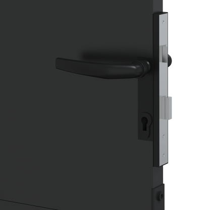 Hageport med lås Svart 105 x 200 cm Pulverlakkert stål