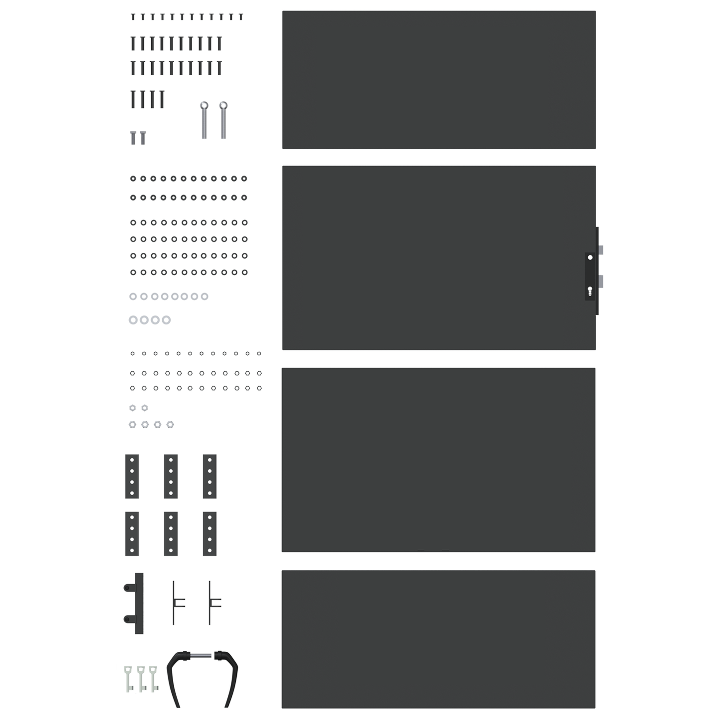 Hageport med lås Svart 105 x 200 cm Pulverlakkert stål