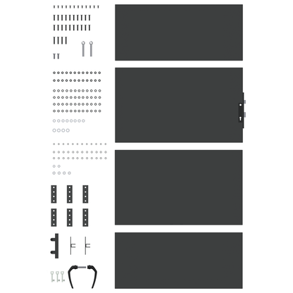 Hageport med lås Svart 105 x 200 cm Pulverlakkert stål