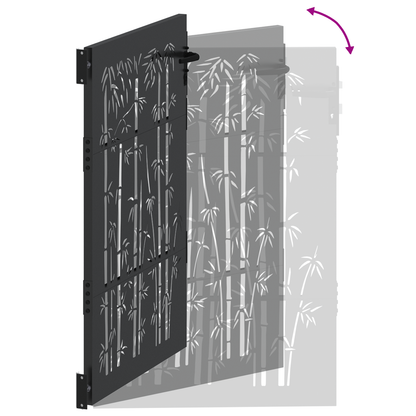 Hageport Annet med lås Svart 105 x 150 cm Pulverlakkert stål