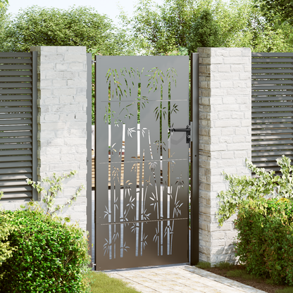 Hageport Annet med lås Svart 105 x 175 cm Pulverlakkert stål