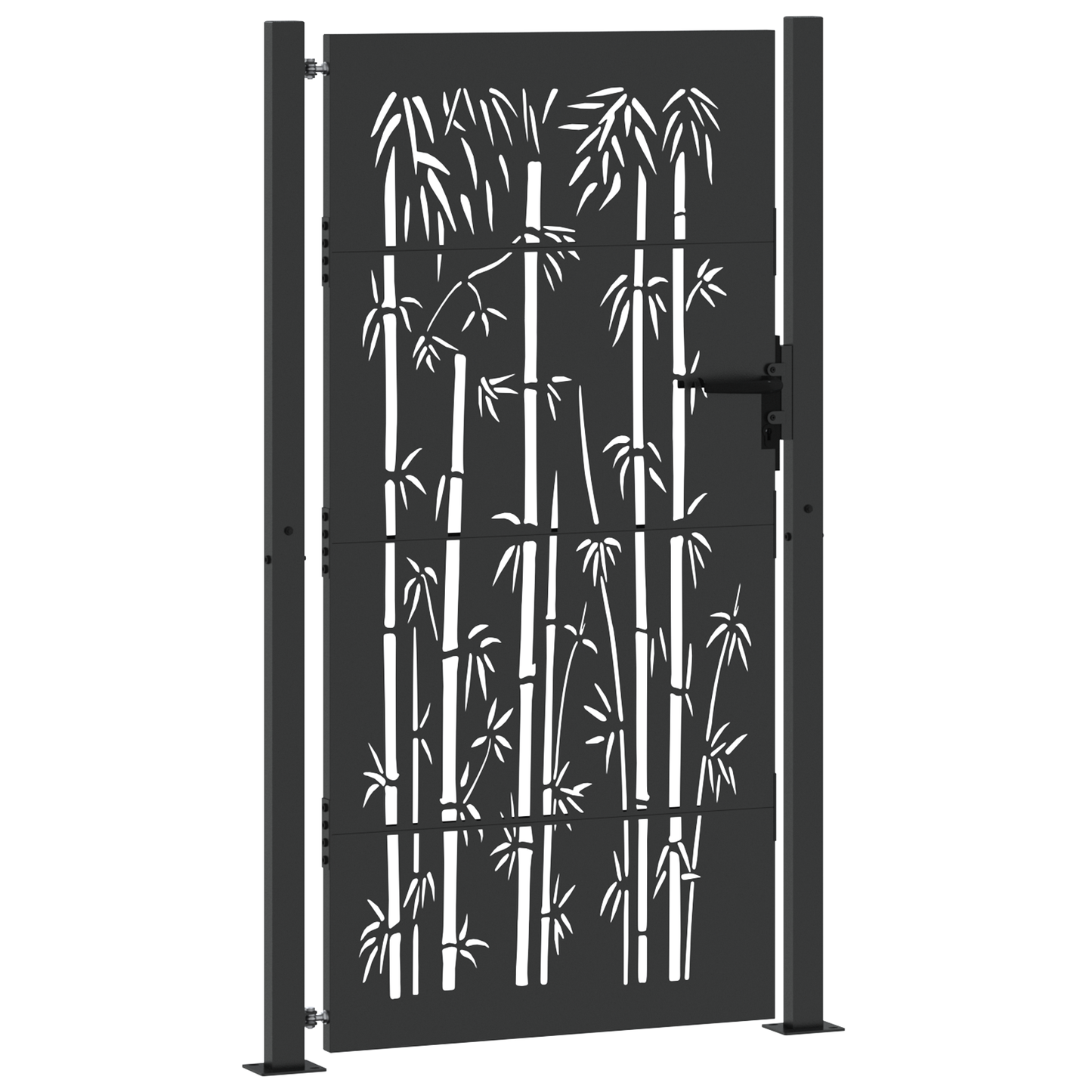 Hageport Annet med lås Svart 105 x 200 cm Pulverlakkert stål