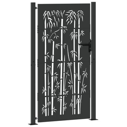 Hageport Annet med lås Svart 105 x 200 cm Pulverlakkert stål