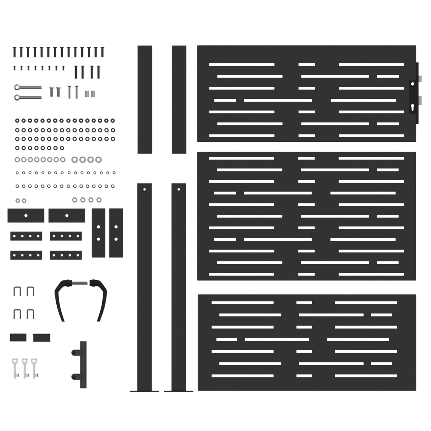 Hageport med lås Svart 105 x 150 cm Pulverlakkert stål