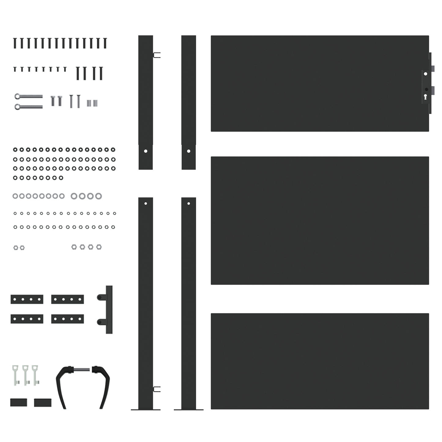 Hageport med lås Svart 105 x 125 cm Pulverlakkert stål
