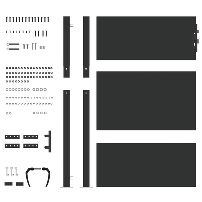 Hageport med lås Svart 105 x 125 cm Pulverlakkert stål