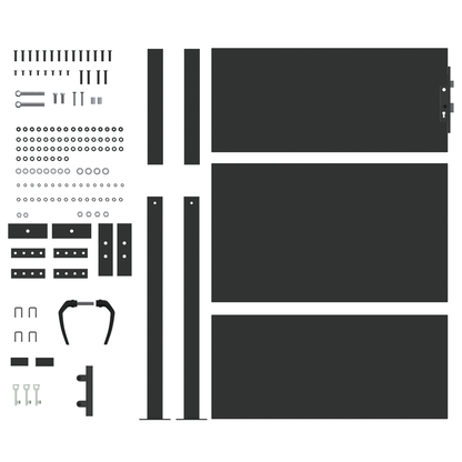Hageport med lås Svart 105 x 150 cm Pulverlakkert stål