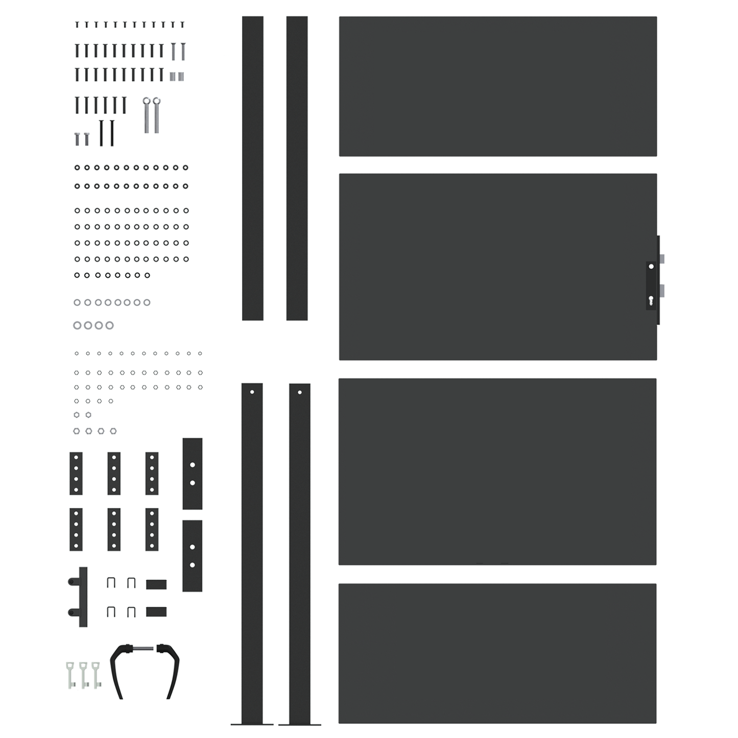 Hageport med lås Svart 105 x 175 cm Pulverlakkert stål